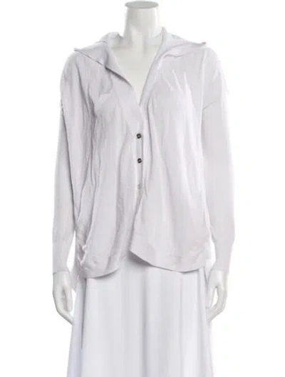 Pre-owned White + Warren V-neck Sweater In White