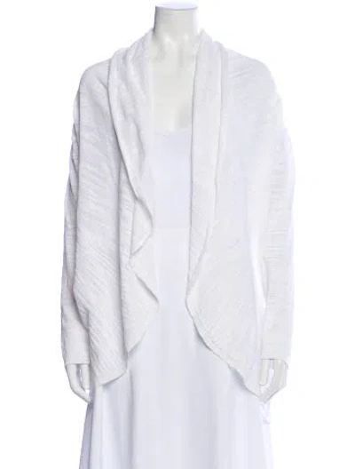 Pre-owned White + Warren V-neck Sweater In White