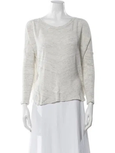 Pre-owned White + Warren V-neck Sweater In White