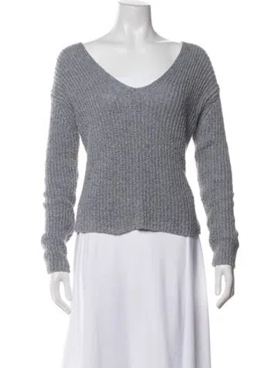 Pre-owned White + Warren V-neck Sweater In White