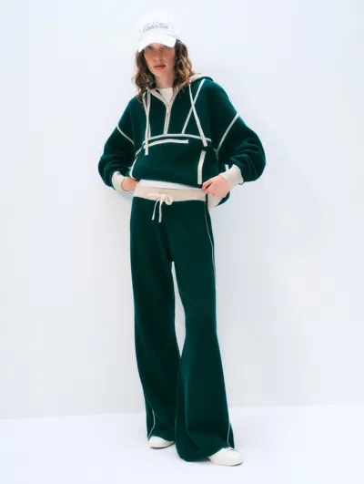 White + Warren White & Warren Cashmere Blend Track Pant In Ivory