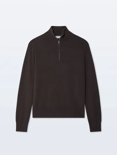 White + Warren White & Warren Cashmere Quarterzip Sweater In Coffee Bean