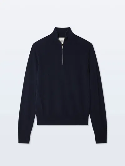 White + Warren White & Warren Cashmere Quarterzip Sweater In Navy