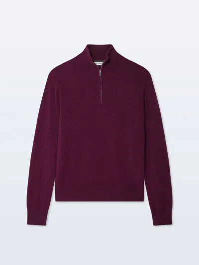 White + Warren White & Warren Cashmere Quarterzip Sweater In Sangria