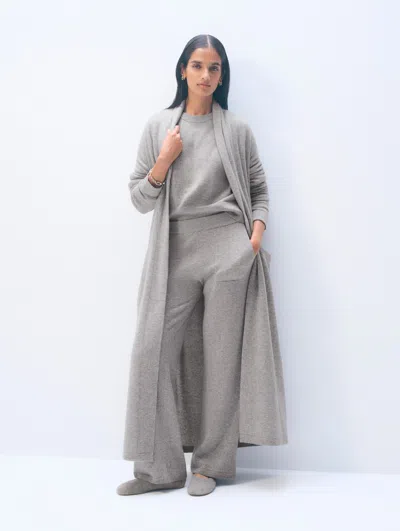 White + Warren White & Warren Cashmere Robe In Grey Heather In Gray