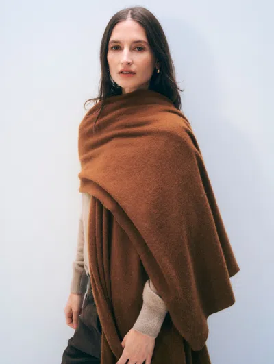 White + Warren White & Warren Cashmere Travel Wrap In Cedarwood