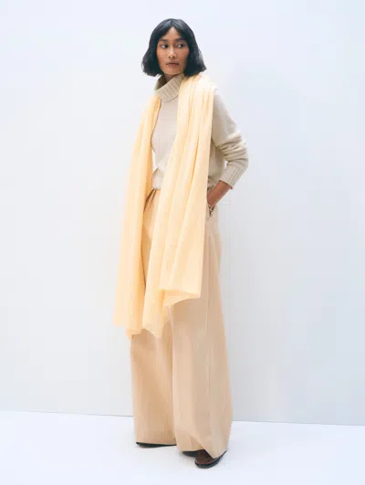White + Warren White & Warren Cashmere Travel Wrap In Cornsilk