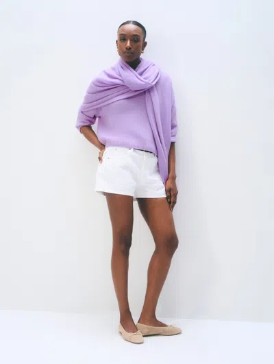 White + Warren White & Warren Cashmere Travel Wrap In Lavender Fog