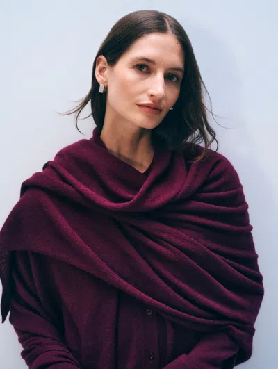 White + Warren White & Warren Cashmere Travel Wrap In Sangria