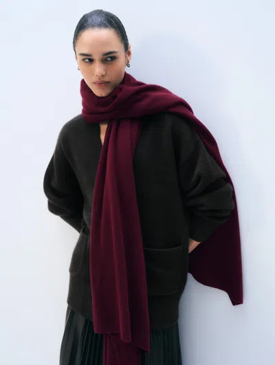 White + Warren White & Warren Cashmere Travel Wrap In Sangria In Red
