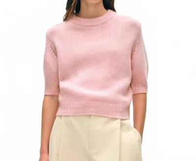White + Warren Women's Cashmere Featherweight Puff Crew Top In Primrose In Pink