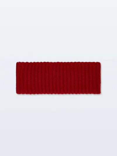 White + Warren Women's Cashmere Ribbed Headband In Deep Crimson In Purple