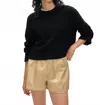 White + Warren Cotton Slub Easy Crewneck Top In Black In Black