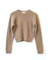 White + Warren Women's Mercerized Cotton Textured Crew Sweater In Warm Stone In Brown