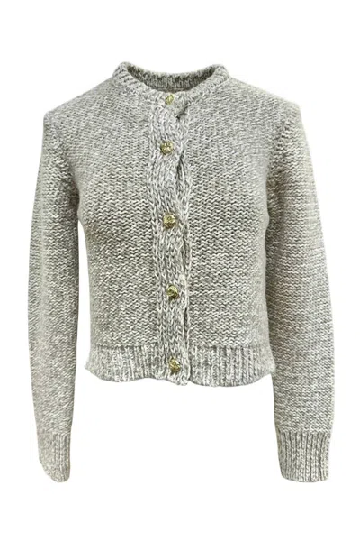 White + Warren Women's Recycled Marl Cardigan In Warm Beige Marl In Green