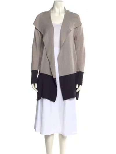 Pre-owned White + Warren Wool Colorblock Pattern Sweater