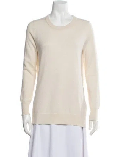 Pre-owned White + Warren Wool Crew Neck Sweater In Grey
