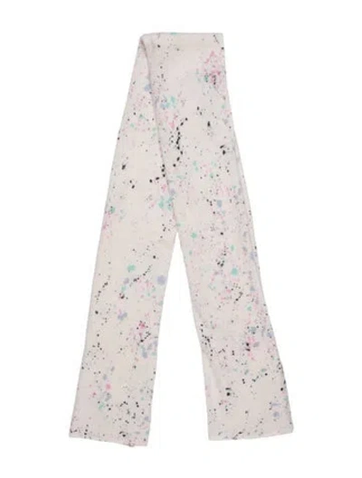 Pre-owned White + Warren Wool Graphic Print Scarf In Neutrals