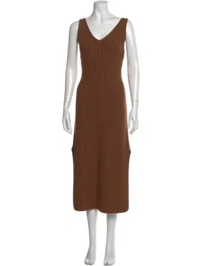 Pre-owned White + Warren Wool Long Dress W/ Tags In Brown