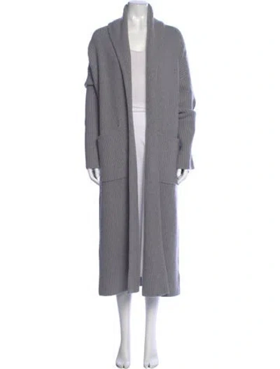 Pre-owned White + Warren Wool Open Front Sweater W/ Tags In Gray