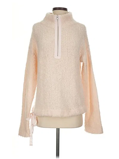 Pre-owned White + Warren Wool Pullover Sweater In Tan
