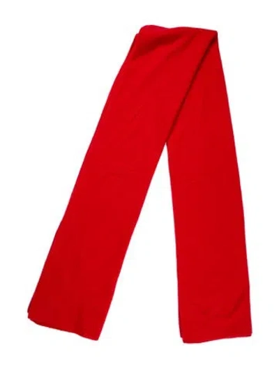 Pre-owned White + Warren Wool Scarf In Red