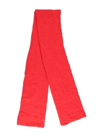 Pre-owned White + Warren Wool Scarf In Red