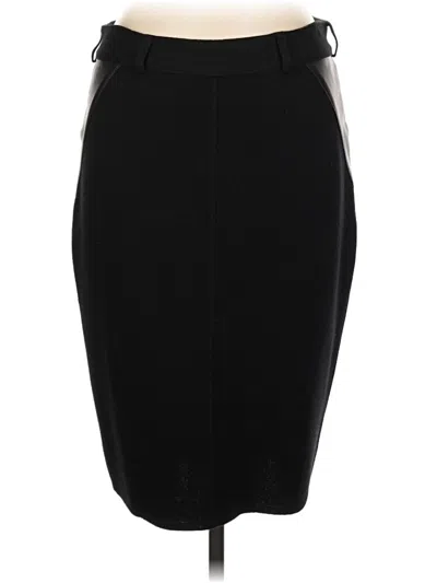 Pre-owned White + Warren Wool Skirt In Black