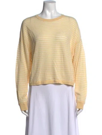 Pre-owned White + Warren Wool Striped Sweater W/ Tags In Neutrals