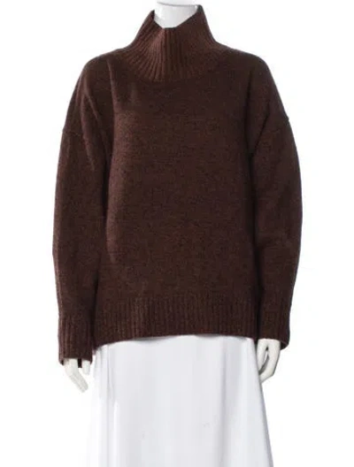 Pre-owned White + Warren Wool Turtleneck Sweater In Brown