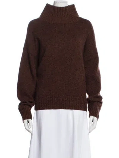 Pre-owned White + Warren Wool Turtleneck Sweater In Brown