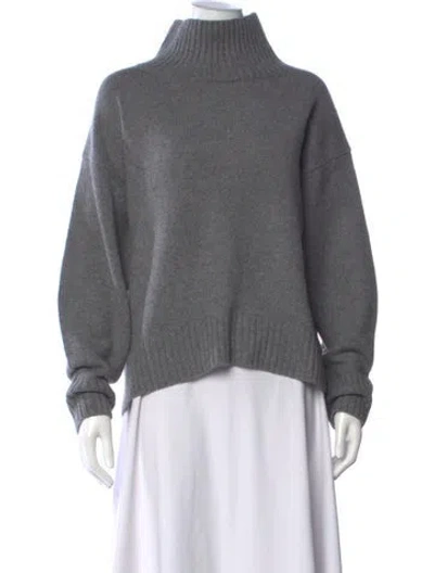 Pre-owned White + Warren Wool Turtleneck Sweater In Gray