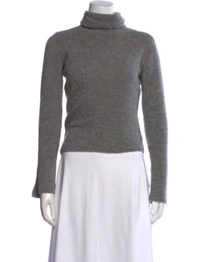 Pre-owned White + Warren Wool Turtleneck Sweater In Grey