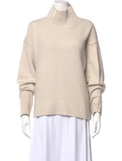 Pre-owned White + Warren Wool Turtleneck Sweater In Neutral