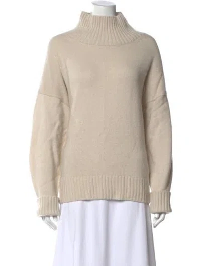 Pre-owned White + Warren Wool Turtleneck Sweater In Neutrals