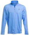 White Water Life Men's Montauk Performance 1/4 Zip Pullover In Light Blue