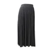 White Wise - Black Plisse Skirt Ww29072 In Black