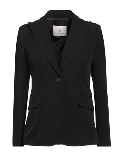 White Wise Woman Blazer Black Size 8 Polyester, Elastane