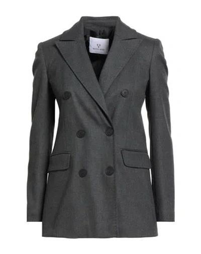 White Wise Woman Blazer Grey Size 12 Polyester, Viscose, Elastane In Gray
