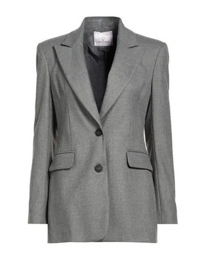 White Wise Woman Blazer Grey Size 8 Polyester, Viscose, Elastane