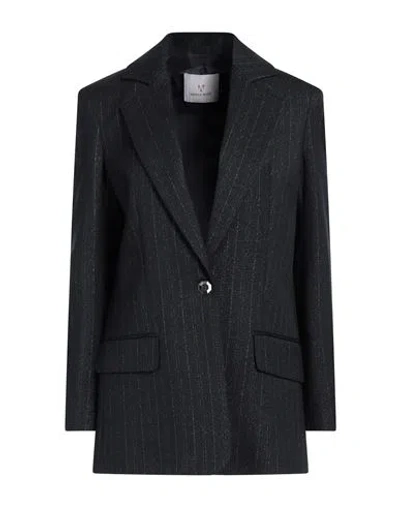 White Wise Woman Blazer Midnight Blue Size 6 Polyester, Viscose, Lurex, Nylon, Elastane