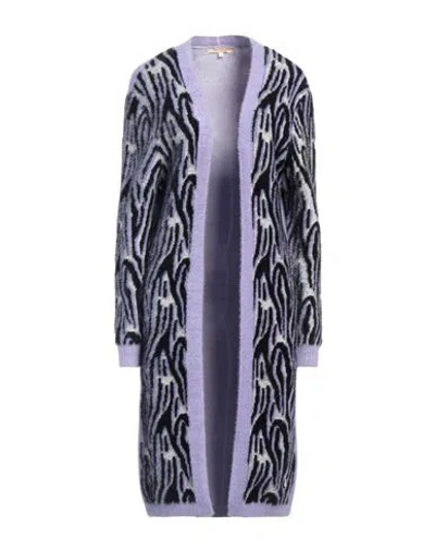 White Wise Woman Cardigan Lilac Size M Viscose, Polyester, Nylon In Purple