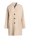 White Wise Woman Coat Beige Size 8 Polyester In Neutral