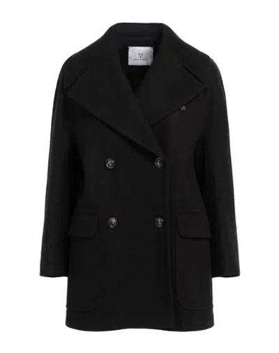 White Wise Woman Coat Black Size 10 Acrylic, Polyester, Wool
