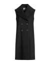 White Wise Woman Coat Black Size 8 Polyester, Viscose In Black
