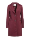 White Wise Woman Coat Burgundy Size 8 Polyester, Viscose In Red