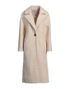 White Wise Woman Coat Cream Size 6 Polyester In White