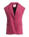 White Wise Woman Coat Fuchsia Size 6 Polyester, Viscose In Pink