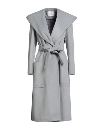 White Wise Woman Coat Grey Size 4 Polyester, Viscose In Gray