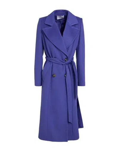 White Wise Woman Coat Purple Size 4 Polyester, Viscose